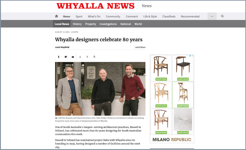 R&Y rebrand and anniversary featured in the Whyalla News.