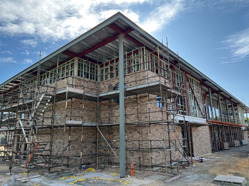 The long-awaited brickwork is now complete on the St Joseph's School lower primary and kindergarten building in Port Lincoln