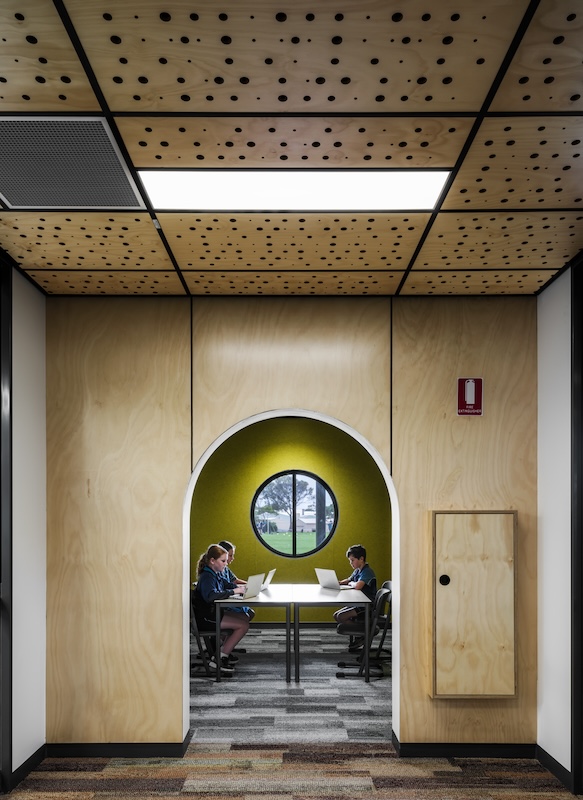 Curved influences from the Caritas Centre are felt in upper primary Hope Centre details. Pic: Aaron Citti